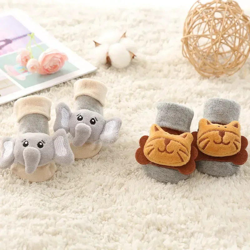 Baby Socks Floor Non-slip Cotton Cartoon Doll Socks with Bells Baby Girls Boys Soft Cute Boots baby socks children socks non slip floor socks