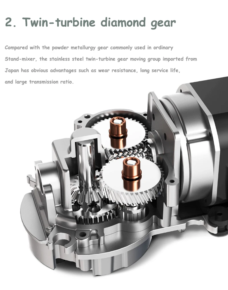 X7 Tilt-Head Electric Stand Mixer Professional Grade Chef Machine 7L 800W 304 Stainless Steel Frequency conversion  With 9 Gears