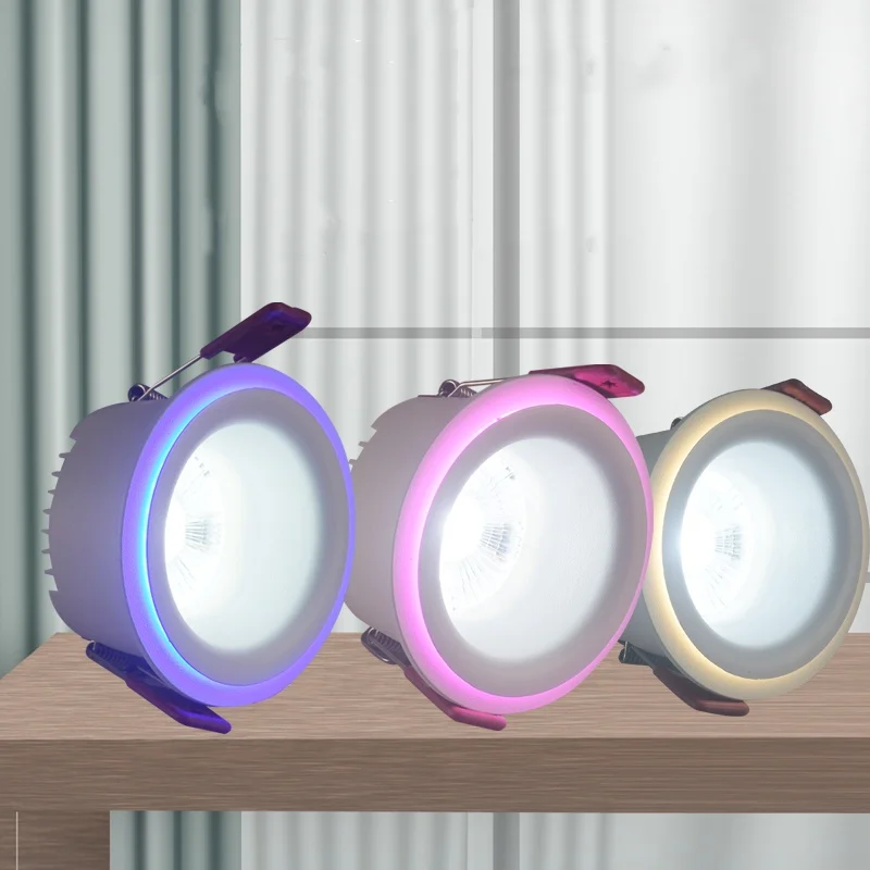 LED Downlight Recessed Dimmable Anti-glare 8W 16W 3 Colors Ceiling Light narrow side sky lantern living room Spotlight AC220V