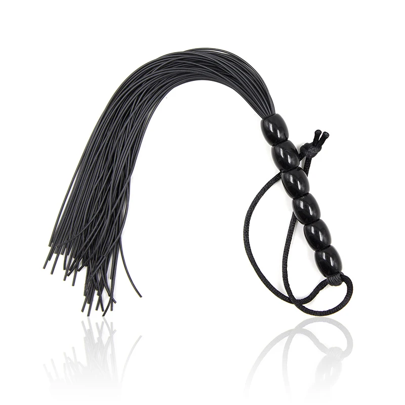 21cm Bead String Handle Silicone Tassels Small Horse Whip Riding Crop Flogger Paddle Slapper Horse Training Dressage Whips 3