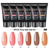 ROSALIND UV Poly Nail Gel Set Semi Permanent For Manicure Nails Art UV LED Hybrid Varnishes Pure Colors Poly Nail Polish Kits 1