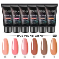 ROSALIND UV Poly Nail Gel Set Semi Permanent For Manicure Nails Art UV LED Hybrid Varnishes Pure Colors Poly Nail Polish Kits 1