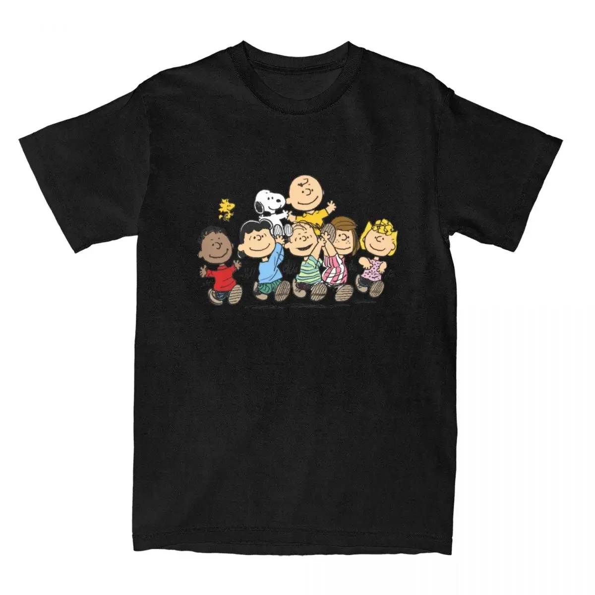 thumbnail image 1 of Camiseta de algodón puro con personajes de cómic de Peanuts para hombre y mujer, divertida, con Snoopy, Charlie Brown, Linus y Lucy, ropa, 1 of 5