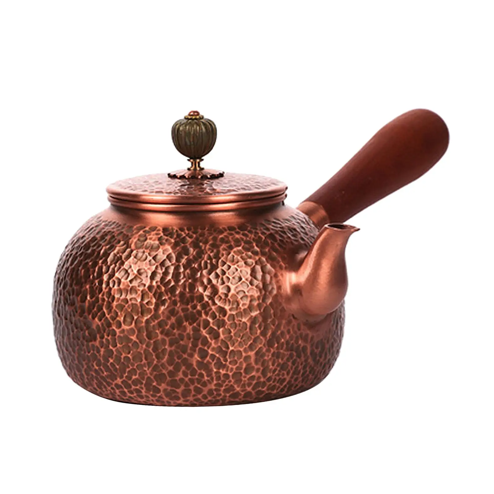 Copper Teapot Coffee Pot Hammered Tea Ceremony Retro Kung Fu Teapot Stovetop Teapot for Household Kitchen Hotel