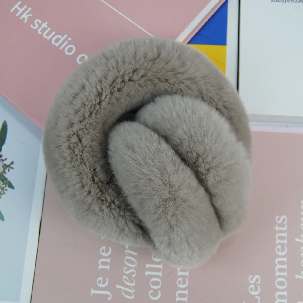 Real Rex Rabbit Fur Earmuffs Woman Rabbit Fur Earmuff Christmas Gift Plush Earflap Winter Warm Earmuffs Unisex warm earmuffs,fur earmuffs