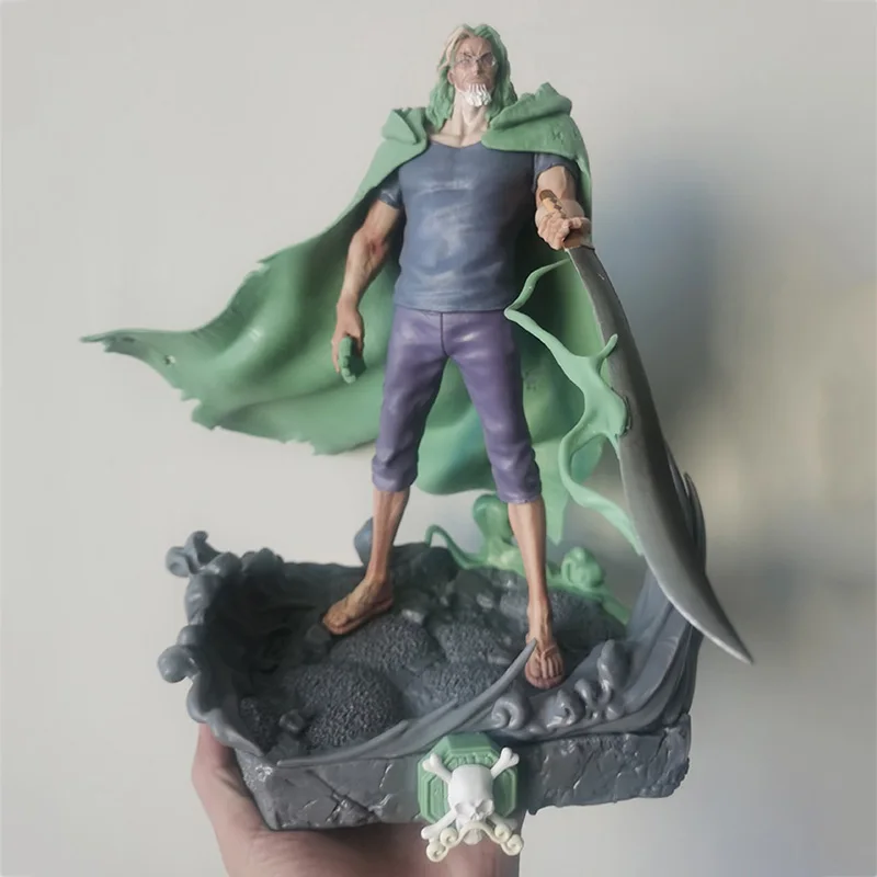 

28cm Anime One Piece Figure GK Silvers Rayleigh Action Figure The Grandline Men Luffy Master Silvers Rayleigh PVC Model Toy Gift