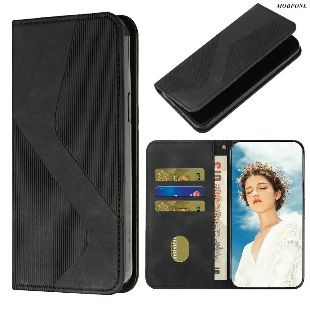 Luxury Leather S-Style Retro Wallet Flip Case - Full Cover with Magnetic Closure