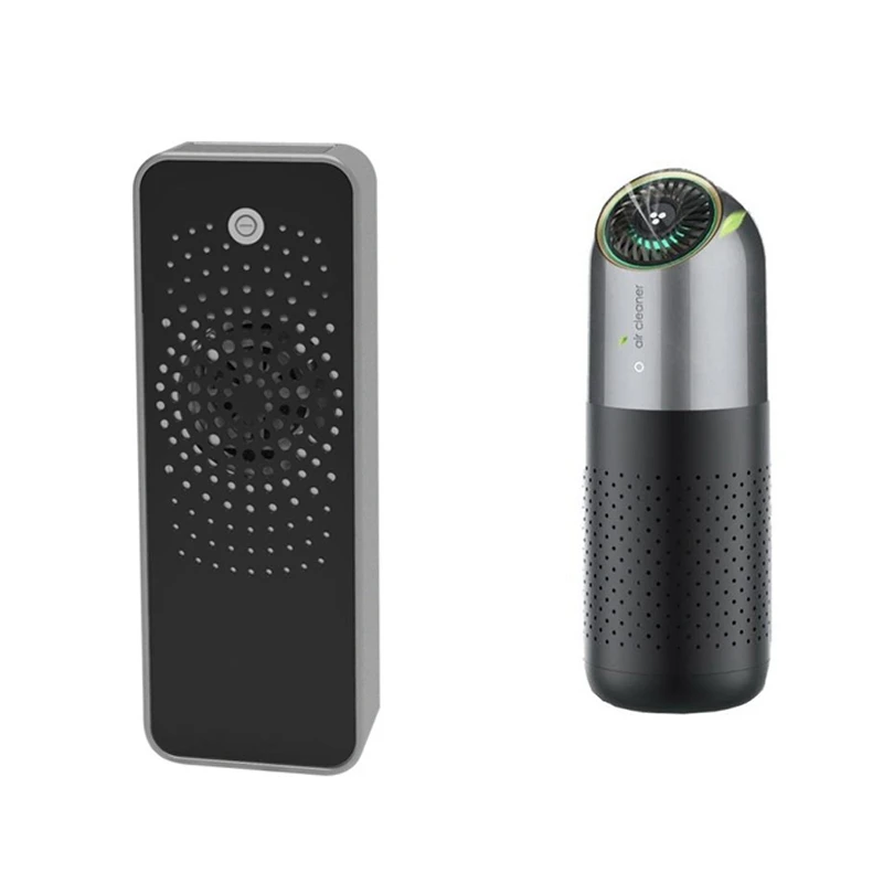 

2 Pcs Air Purifier Oxygen Bar 4400Mah Battery Negative Ion Car Air Purifier Can Remove Amoke Dust, Black Gray & Black