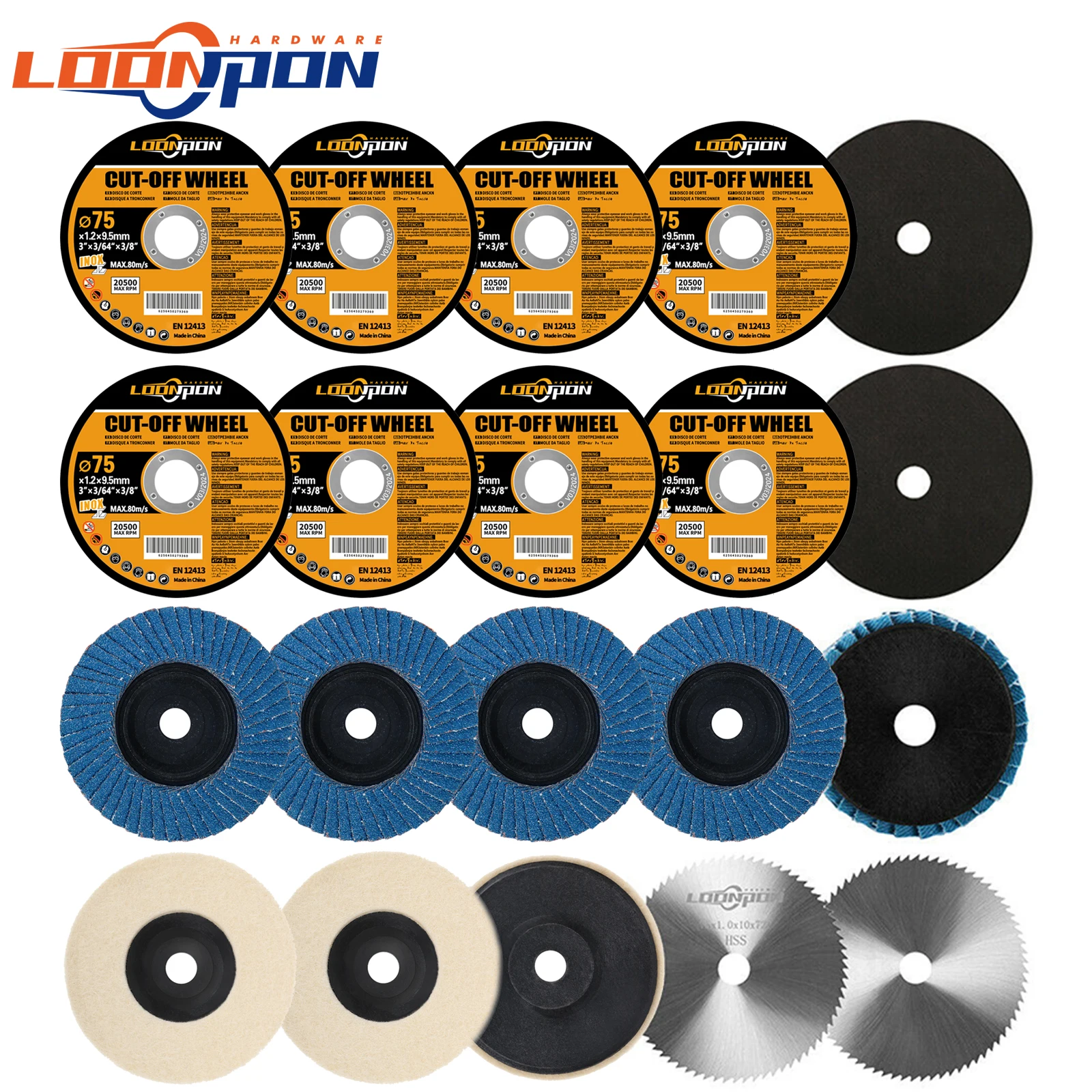 20PC Grinding wheel Metal cutting disc Polishing sheet Polishing Wheel Felt Wool ing Polishers Pad For 12V Angle Grinder