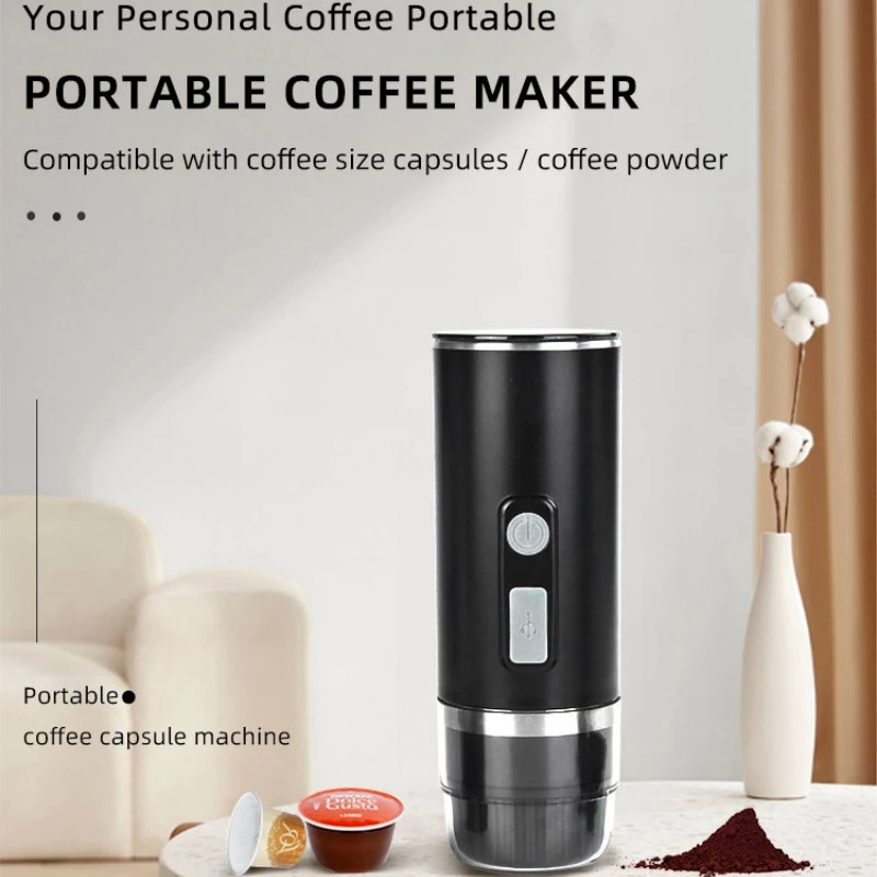 Multi-purpose Portable Capsule Coffee Machine Italian High-pressure Wireless Electric Accompanying Coffee Pot Outdoor Heated