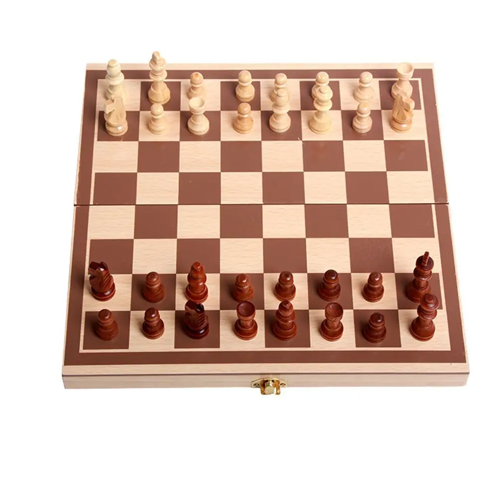 Adult Kids Beginner 1 set Magnetic Chess Board Wooden Chessboard Chess Set Puzzle Game Checkers Chess Games
