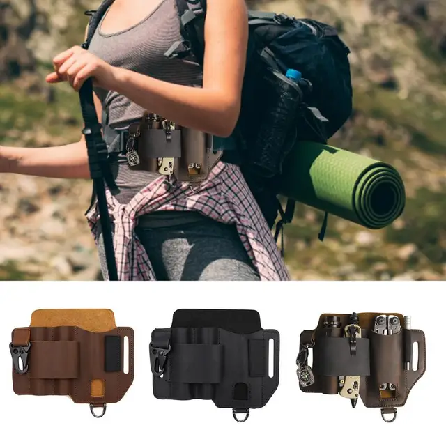 Sac à Outils de Ceinture en Plein Air, Gaine en Cuir Multitool EDC  Organisateur de Poche Poche de Ceinture Stylo Tactique Sac de Ran -  Cdiscount Bricolage