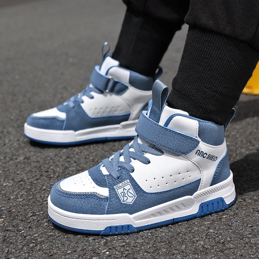 Sports Shoes Kids Sneakers Kids Shoes Kids Sports Shoes Kids Board Casual Shoes High Top Boys Girls Sneakers Leather Waterproof Non-slip Sport Shoes Children Toddler Casual 28-39