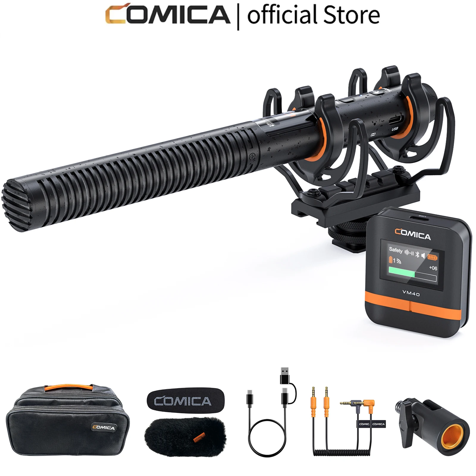 COMICA VM40 Super Cardioid 2.4G Wireless Shotgun Microphone 48kHz
