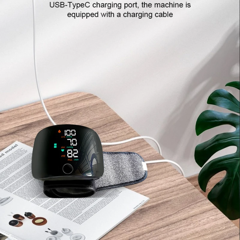 Wrist style blood pressure monitor home blood pressure monitor pulse measuring device USB charging