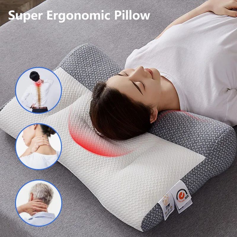 Memory Foam Cervical Pillow Super Ergonomic Orthopedic Side Back Stomach  Sleeper Remedial Pillows neck and shoulder pain Relief
