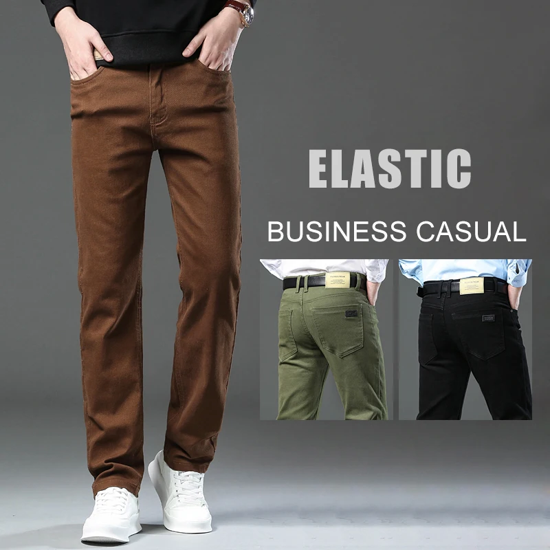 Men's Denim Jeans 3 Colors Spring Autumn Stretch Denim Pants Plus Size denim pants,denim trousers