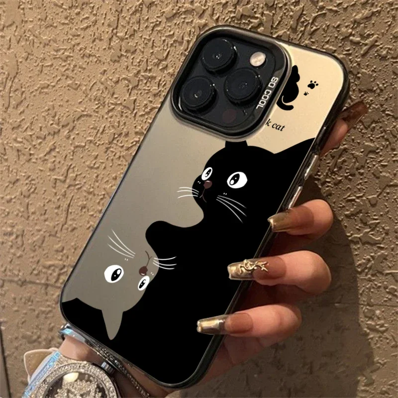For Xiaomi 14T 13 13T 14 12T 12 Mi 13 11 Lite 5G Cases Cute Cartoon Black Cat Cover for Poco M6 X6 F5 X5 F6 Pro Shockproof Case