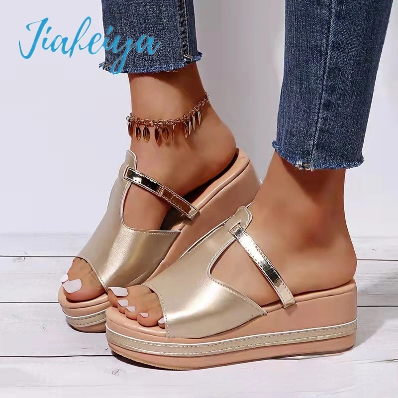 New Ladies Wedge Sandals 2022 Fashion Platform Women Slippers Casual Women Beach Shoes Open Toe