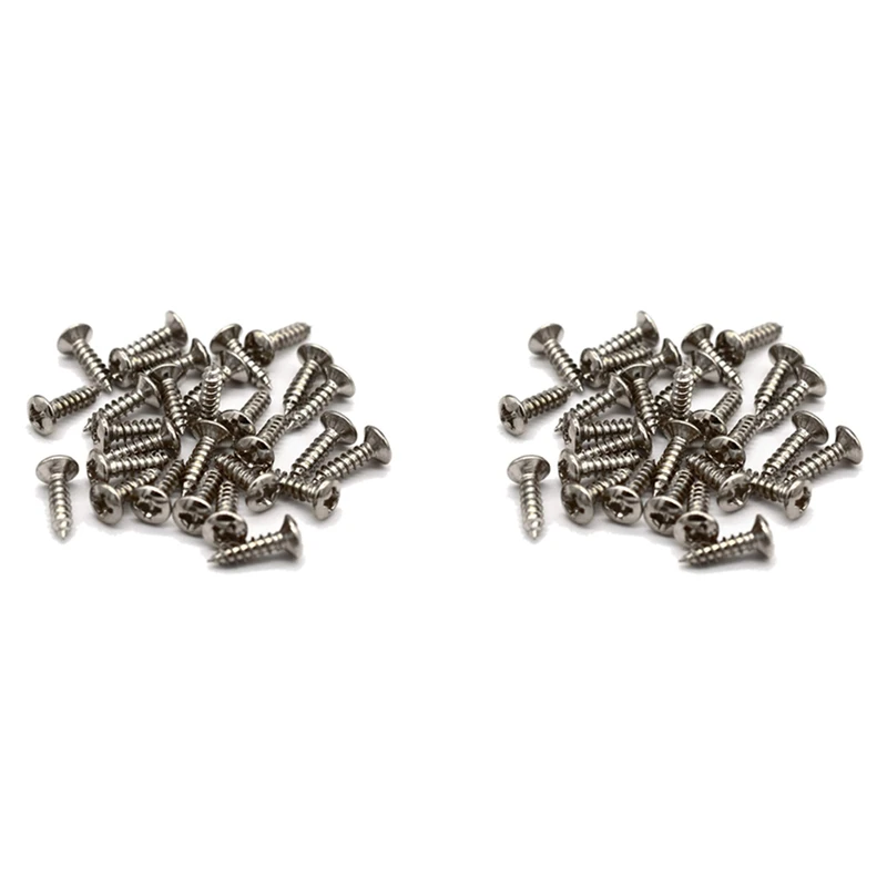 

200 Pcs Guitar & Bass Pickguard Screws For Strat & Tele,Silver