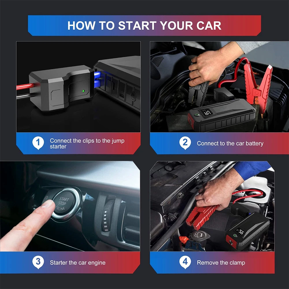 Intelligent Car Cigarette Lighter Adapter Clip 12V DC Adapter Cable For Jump Starter
