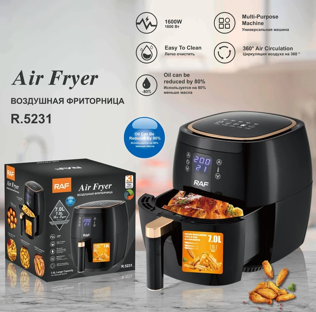 R.5231 Household Electric Air Fryer 7L Large Capacity 1600W Strong Power  Touch Type Air Fryer