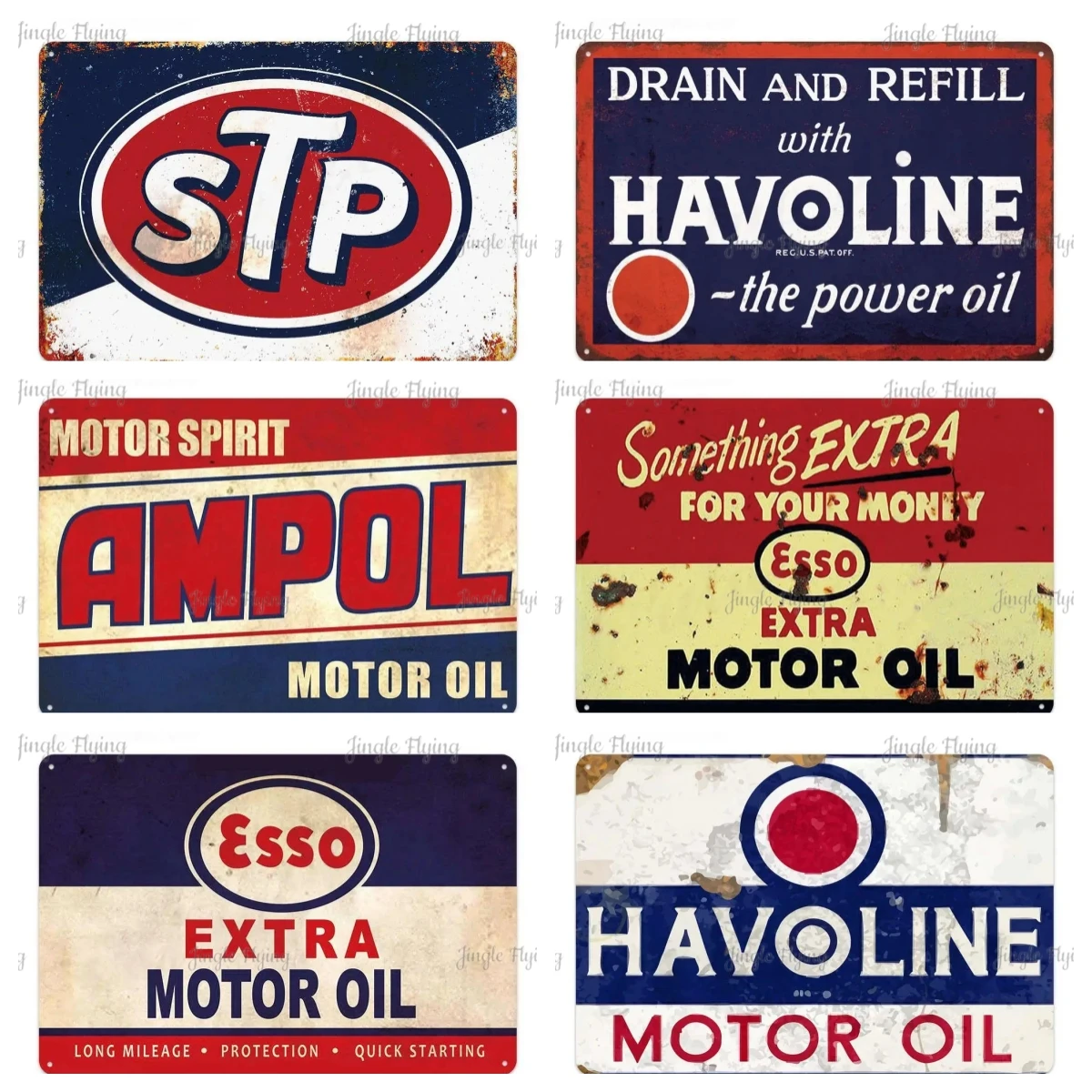 Stp Esso Havoline Motor Oil Wall Art Placca Piastra Di Ferro Pittura Decor Tin Poster Segni Vintage Garage Man Cave Decorazione Della Casa