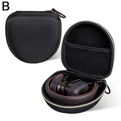Durable Shockproof Headphone Carrying Case, Hard Protective Storage Bag with Zipper (B)