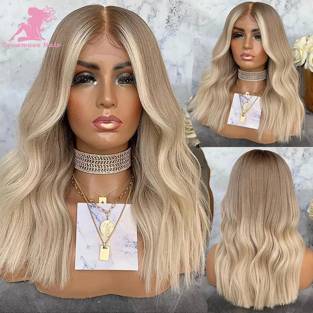 13X6 Lace Frontal Wig Human Hair Ombre Blonde HD Transparent Lace Pre Plucked Brazilian Virgin Hair Natural Wave 360 full Lace queen hair 13x6 13x4 ear to ear lace frontal closure natural color brazilian straight hair frontal virgin human hair frontal