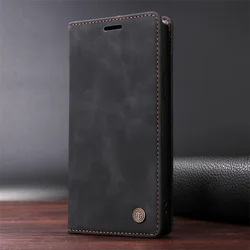 Luxury Leather Wallet Case - Elegant Soft Cover in Premium Finish - Galaxy Note10 Plus (Black)