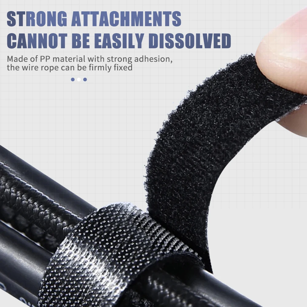 1m 3m 5m Reusable Cable Organizer Wire Winder Tape Nylon Cable Tie Desk Wire Management for Earphone Mouse Data Cables