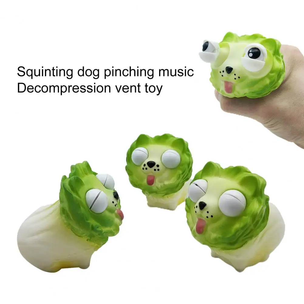 

Eye Popping Toy Green Vegetable Dog Squeeze Toy Funny Eyeball Stress Relief for Adults Kids Office Fidget Toy Decompression Vent