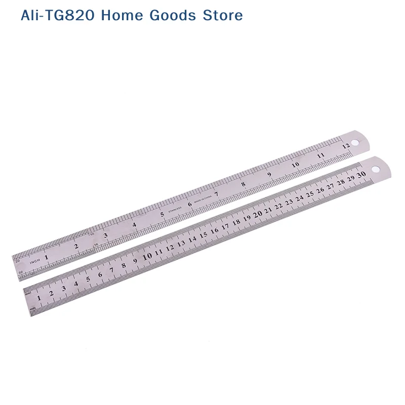 [TG820]1Pc 30cm 스테인레스 스틸 직선자 사무용품 측정 용품