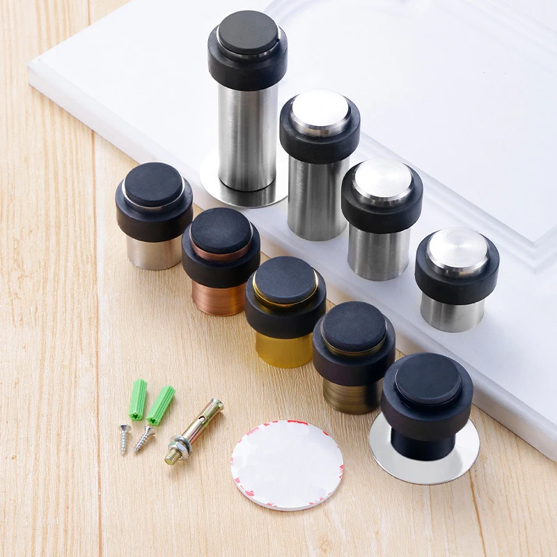 Rubber Door Stopper Stainless Steel Door Protective Pad Wall Protector Stop Anti-collision Holder Stops Hardware door stopper silicone door stopper door stopper bumpers silicone rubber bumpers
