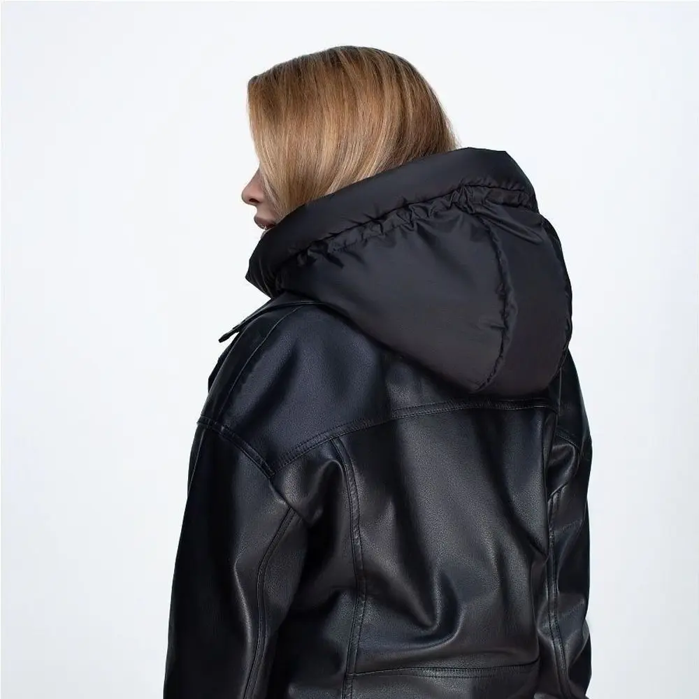 Winter Ultralight Down Hooded Hats Zippper Removable Neck Cover Coat Short Tank Top Drawstring Fake High Collars Unisex