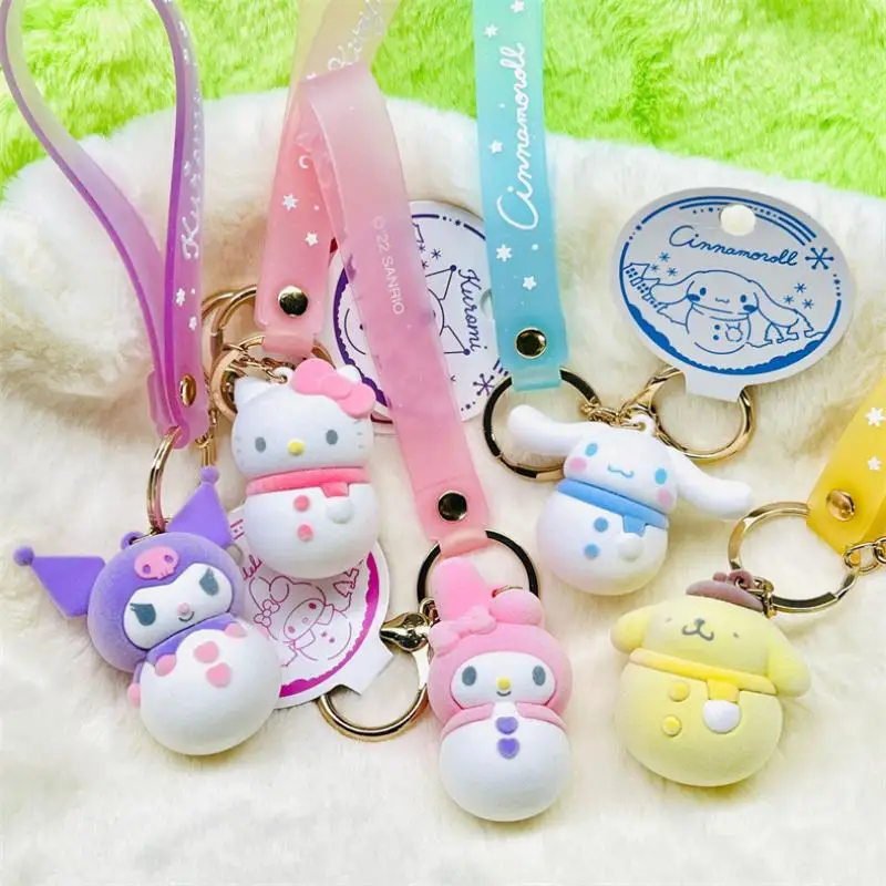 

Sanrio Kawaii Kuromi Keychain My Melody Yeti Hello Kitty Cinnamoroll Schoolchildren Bag Pendant Decorations Kids Gift