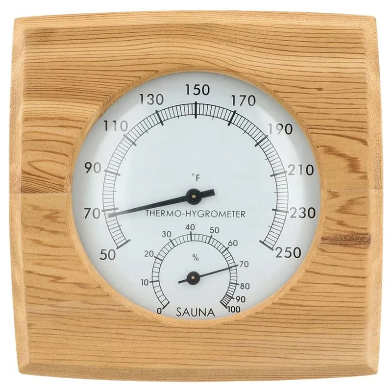 

Wooden Sauna Hygrothermograph,Sauna Thermometer And Hygrometer,Indoor Humidity Temperature Measurement Sauna Room Easy To Use
