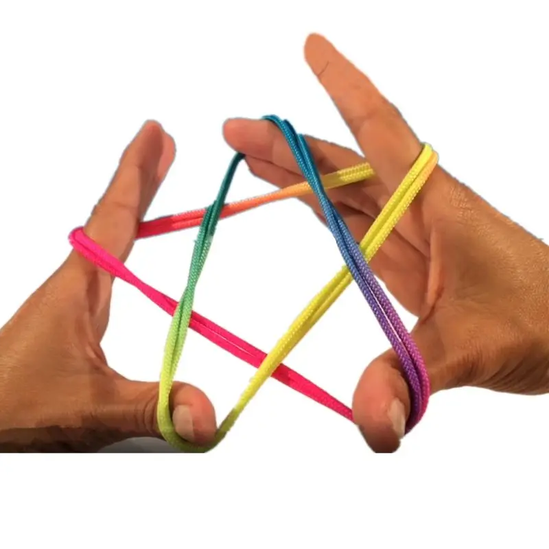 

3PCS Kids Rainbow Colour Fumble Finger Thread Rope String Game Developmental Toy