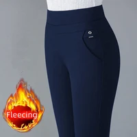 2024 Autumn Winter Pencil Pants Women Fleecing Thermal Strench OL Lady Skinny Thichen Thin Slim Trousers Female Clothing Legging - Image 3