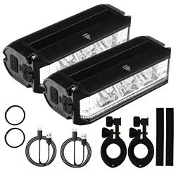High - Intensity Rechargeable Bicycle Light with 3 LEDs (2PCS)