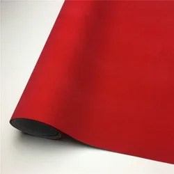 Luxury Suede Velvet Vinyl Wrap Film - Bubble-Free Car & Surface Décor Sticker - 135X30 CM (Red)