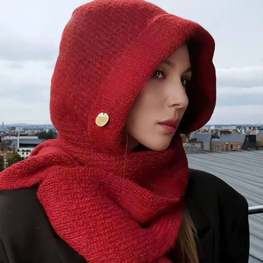 1pc Neck Collar Scarf Cap Hooded Hat Beanies Cap Balaclava Caps Bonnet Warm Winter Unisex Ski Beanie Cold Knitted Windproof Hats