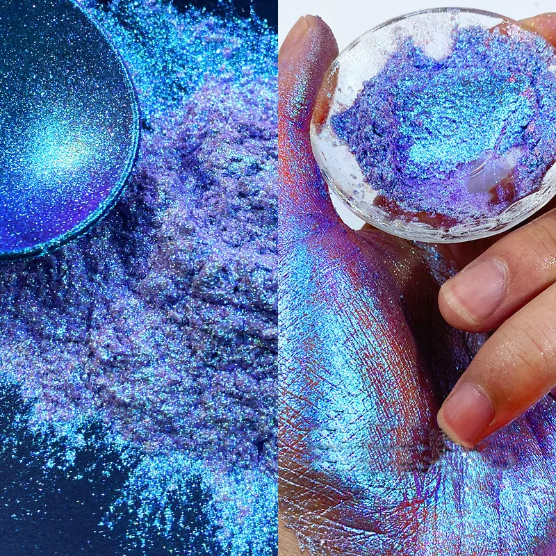 1Jar AURORA Chrome Chameleon Eyeshadow/Nail Art Flakes Peacock Galaxy Flakes Nail Art Mirror Glitter Powder Pigment