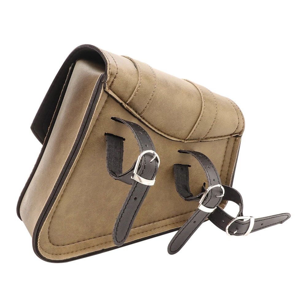 Universal Motorcycle Side Saddle Bags PU Leather SwingArm Tool Bag Plastic Buck Cafe Racer Luggage Bag For Cruiser Custom