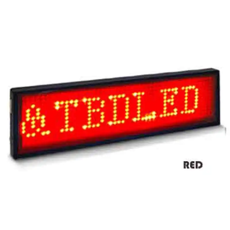 Pantalla LED Programable Recargable | Etiqueta De Nombre Digital Con Mensaje Deslizante | Tablero Publicitario Rojo