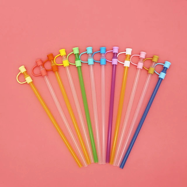 12Pcs Silicone Straw Tips Cover,Reusable Drinking Straw Lids Straw Covers  Anti-dust Silicone Straw Caps 