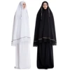 Muslim Women Burqa Dress Two-piece Suit Ethnic Lady Hijab Abaya Suit Ramadan Eid Prayer Garment