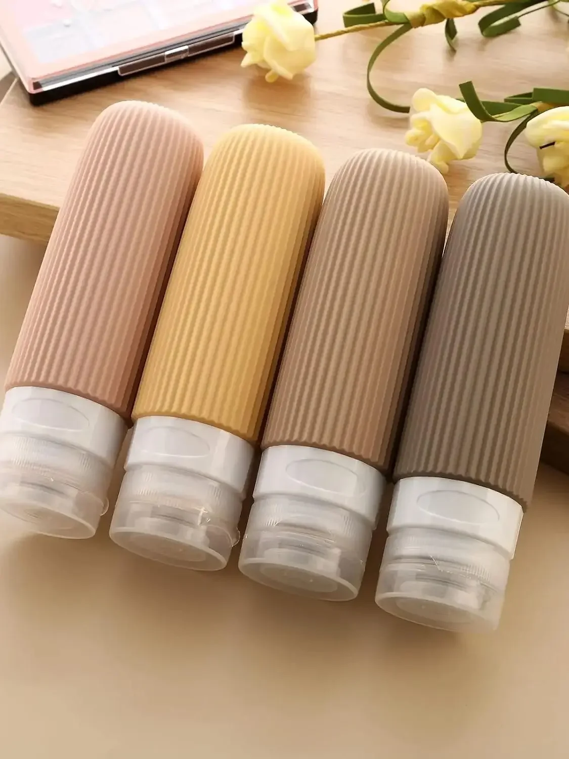 4pcs Leak Proof Squeezable Silicone Travel Size ConTravel Bottles 3oz