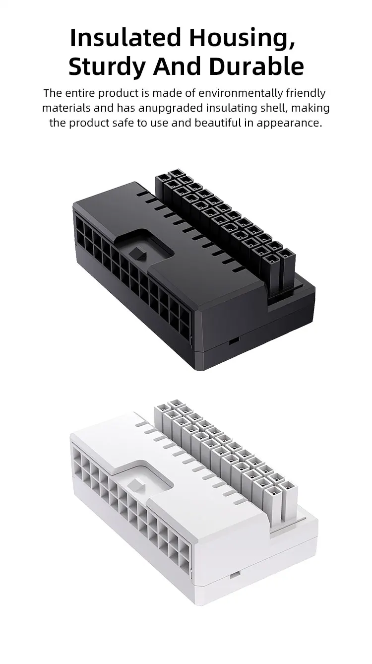 TEUCER ARGB 24Pin ATX Adapter 90° Converter 24PIN Adapter Suitable for 24PlN Mot