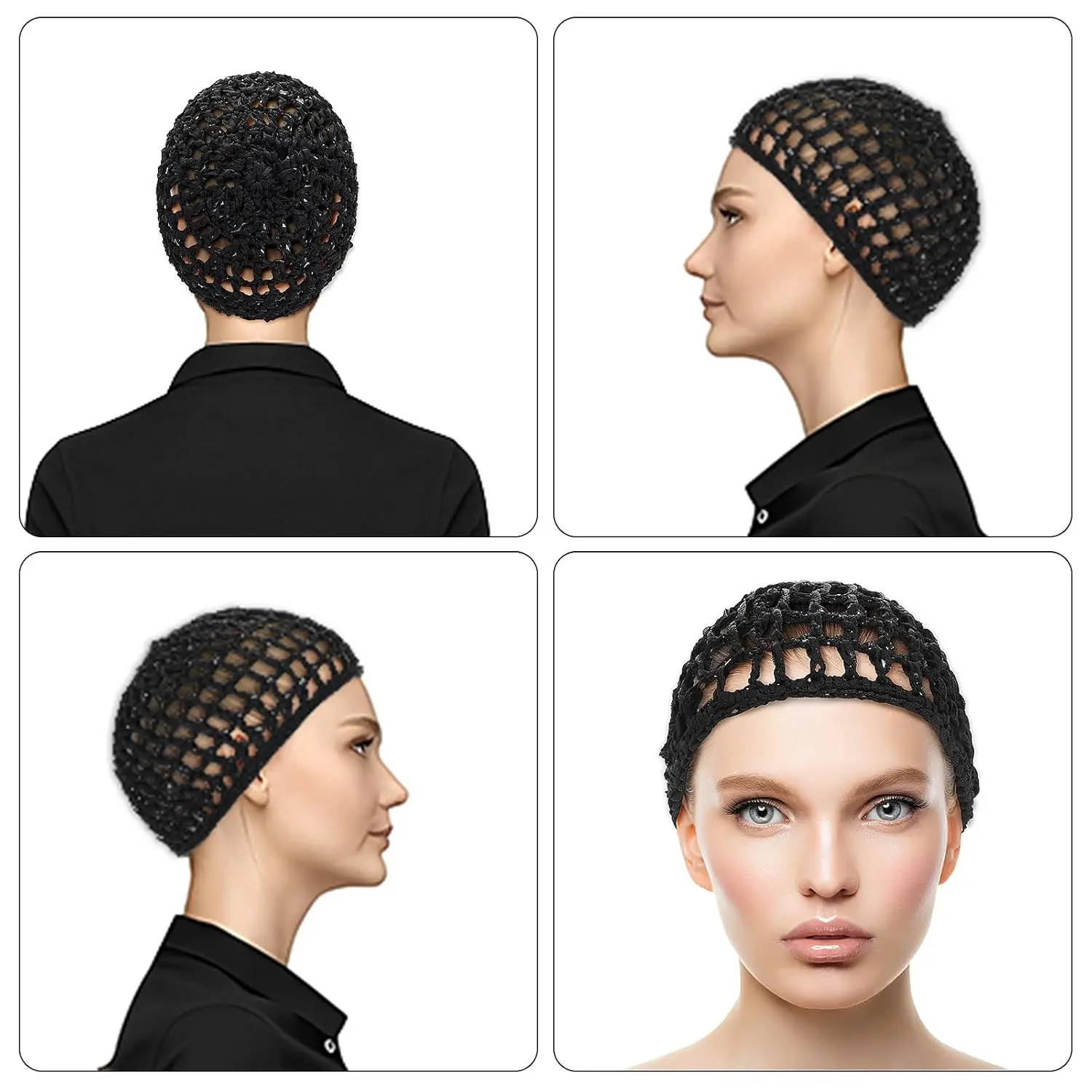 3PCS Wig Cap Hair Net Sleeping Bonnets Satin